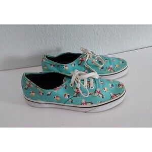 Vans Cat Print Lifesaver Pool Party Cat Aqua Blue Men’s 6 Women’s 7.5 Sneakers
